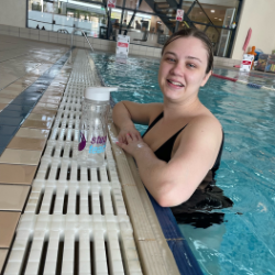 Chantelle training for her swim